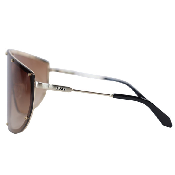 Quay Australia ON SET Shield Sunglasses - Brushed Gold/Camel Gradient - NWT - Picture 9 of 13